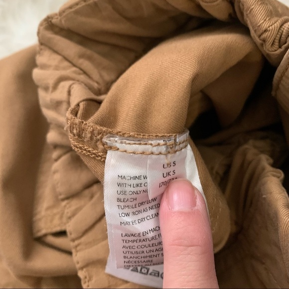 Free People Tan/Brown Crop Elastic Waist Front Buttons Cotton Joggers Si… - Picture 6 of 9